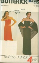 4169 BUTTERICK 1980S FIT STRAPLESS DRESS 2 LENGTHS, SHAWL 4 HOUR PATTERN MED 12-14